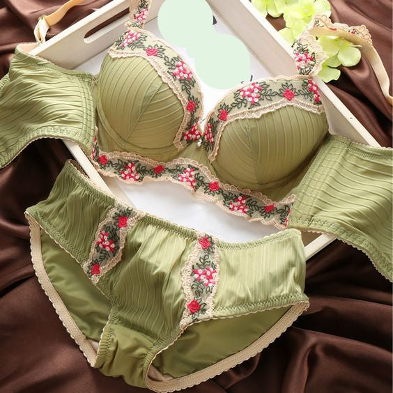 Best Floral Lace Multiway Women Lightly Padded Bra And Panty Multicolor Pack of 2