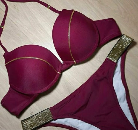 Push Up Bra Two Piece Bikini Set