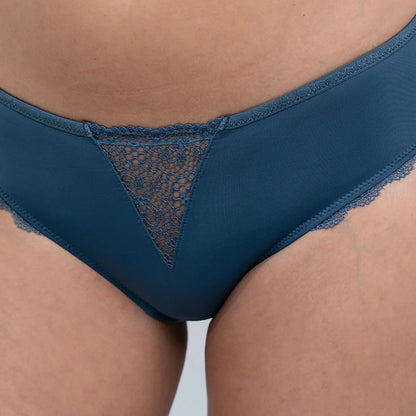 Soie Blue Lace Work Bra Panty Set 1