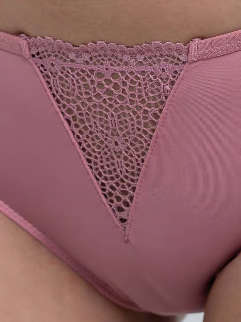 Pink Lace Work Bra Panty Set