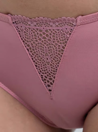 Pink Lace Work Bra Panty Set